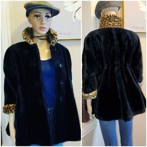 Vintage  Rick & Elly black fur coat